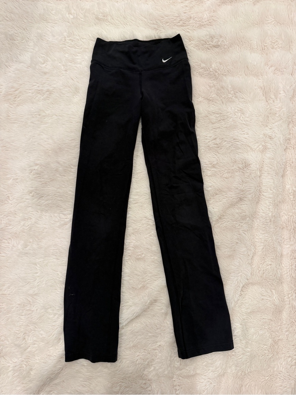 Nike Black Bootcut Leggings with White Swoosh